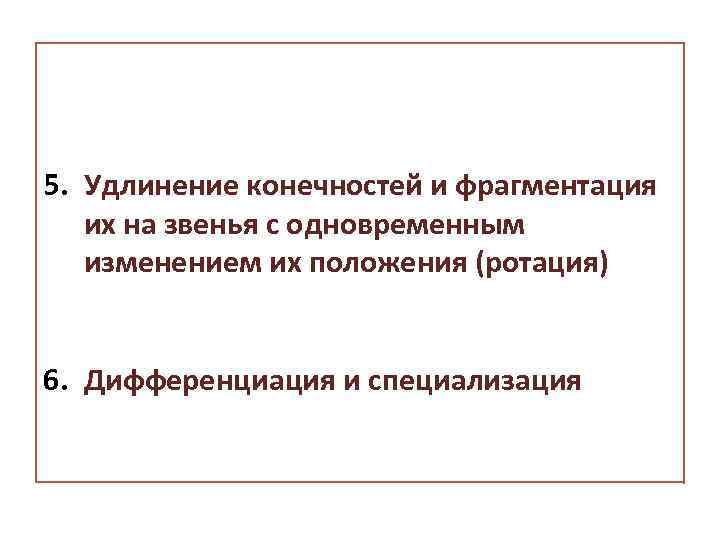 5. Удлинение конечностей и фрагментация их на звенья с одновременным изменением их положения (ротация)