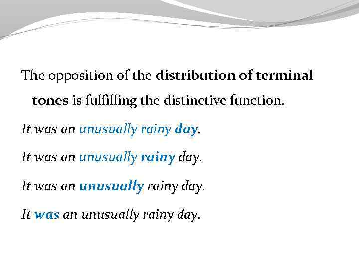 The opposition of the distribution of terminal tones is fulfilling the distinctive function. It