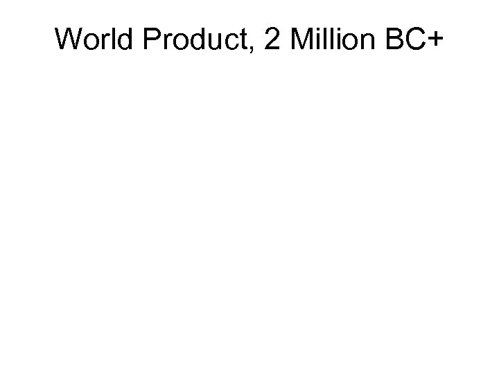 World Product, 2 Million BC+ 