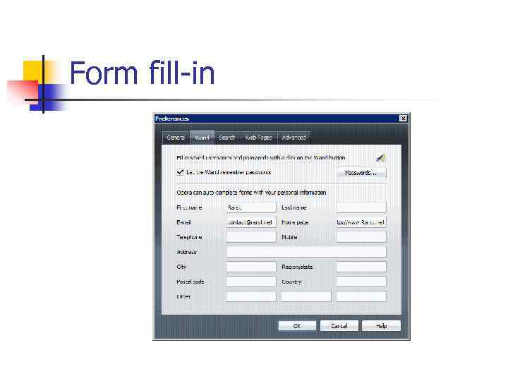 Form fill-in 