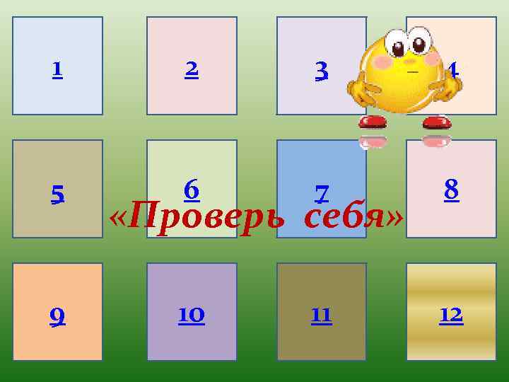 1 2 3 4 5 6 7 8 10 11 12 9 «Проверь себя»