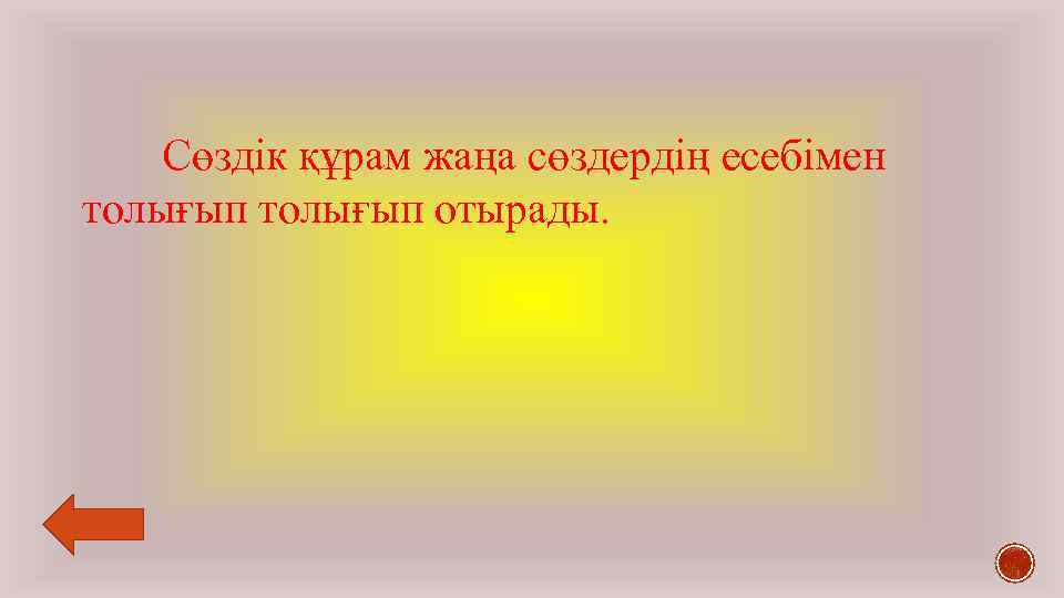 Сөздік құрам жаңа сөздердің есебімен толығып отырады. 