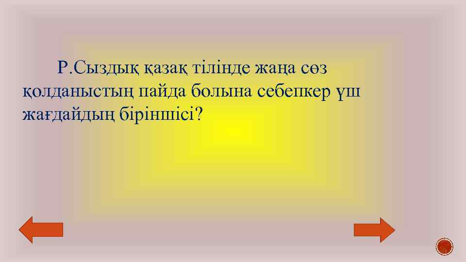 Р. Сыздық қазақ тілінде жаңа сөз қолданыстың пайда болына себепкер үш жағдайдың біріншісі? 
