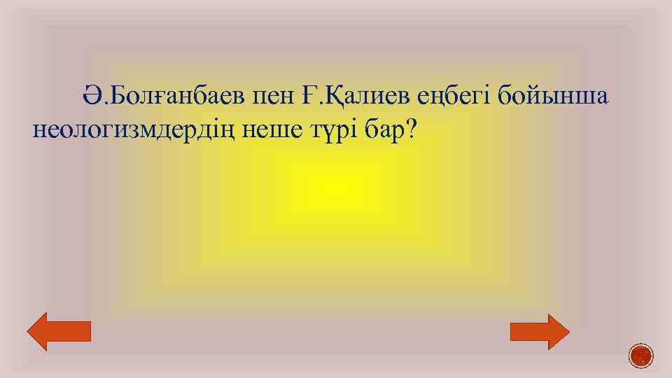 Ә. Болғанбаев пен Ғ. Қалиев еңбегі бойынша неологизмдердің неше түрі бар? 