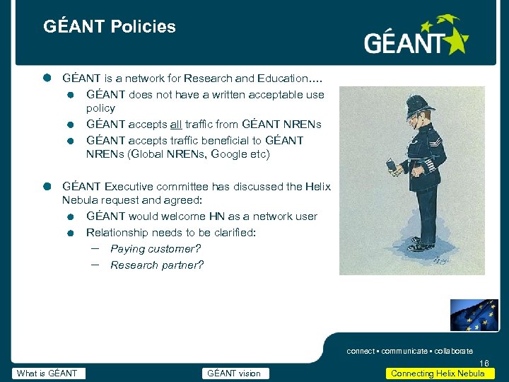 GÉANT Policies GÉANT is a network for Research and Education…. GÉANT does not have