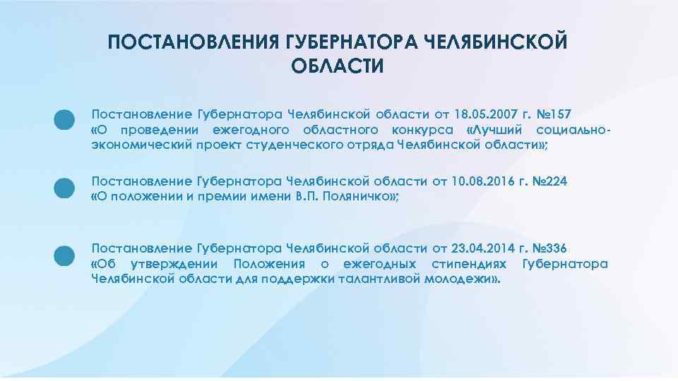 ПОСТАНОВЛЕНИЯ ГУБЕРНАТОРА ЧЕЛЯБИНСКОЙ ОБЛАСТИ Постановление Губернатора Челябинской области от 18. 05. 2007 г. №