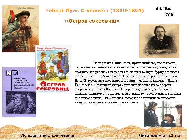 Роберт Луис Стивенсон (1850 -1894) 84. 4 Вел С 80 «Остров сокровищ» . Этот