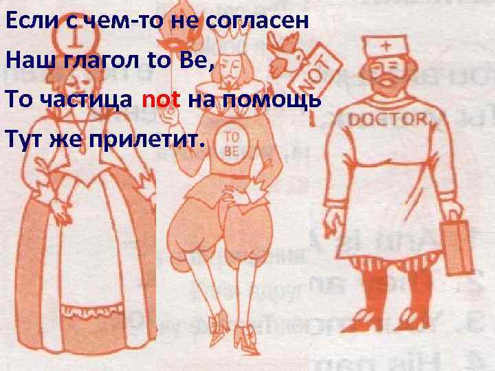 Если с чем-то не согласен Наш глагол to Be, То частица not на помощь