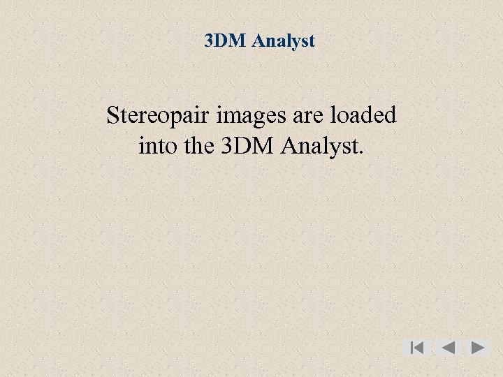 3 DM Analyst Stereopair images are loaded into the 3 DM Analyst. 