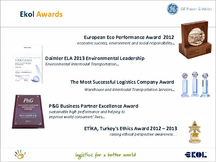 Ekol Awards European Eco Performance Award 2012 economic success, environment and social responsibility. .