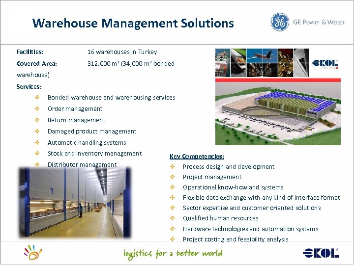 Warehouse Management Solutions Facilities: 16 warehouses in Turkey Covered Area: 312. 000 m² (34,