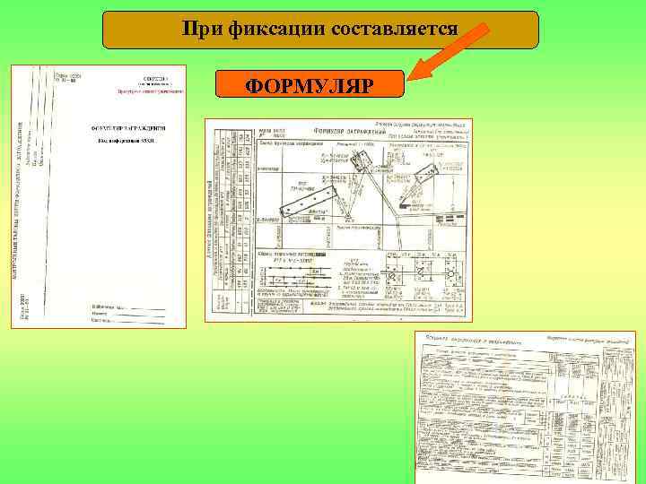 При фиксации составляется ФОРМУЛЯР 