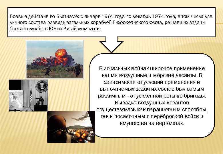 Боевые действия во Вьетнаме: с января 1961 года по декабрь 1974 года, в том