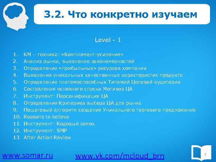 3. 2. Что конкретно изучаем Level - 1 1. 2. 3. 4. 5. 6.