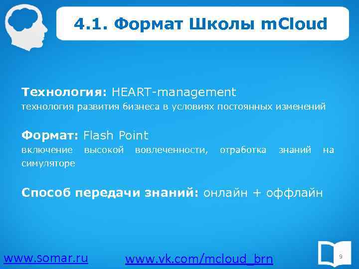 4. 1. Формат Школы m. Cloud Технология: HEART-management технология развития бизнеса в условиях постоянных