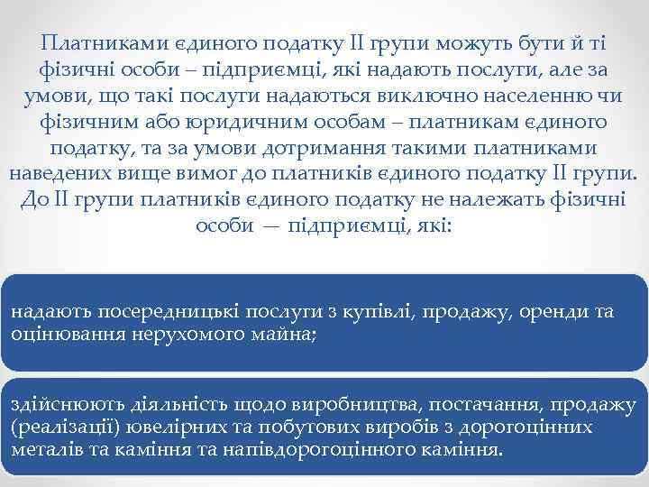 Платниками єдиного податку ІІ групи можуть бути й ті фізичні особи – підприємці, які