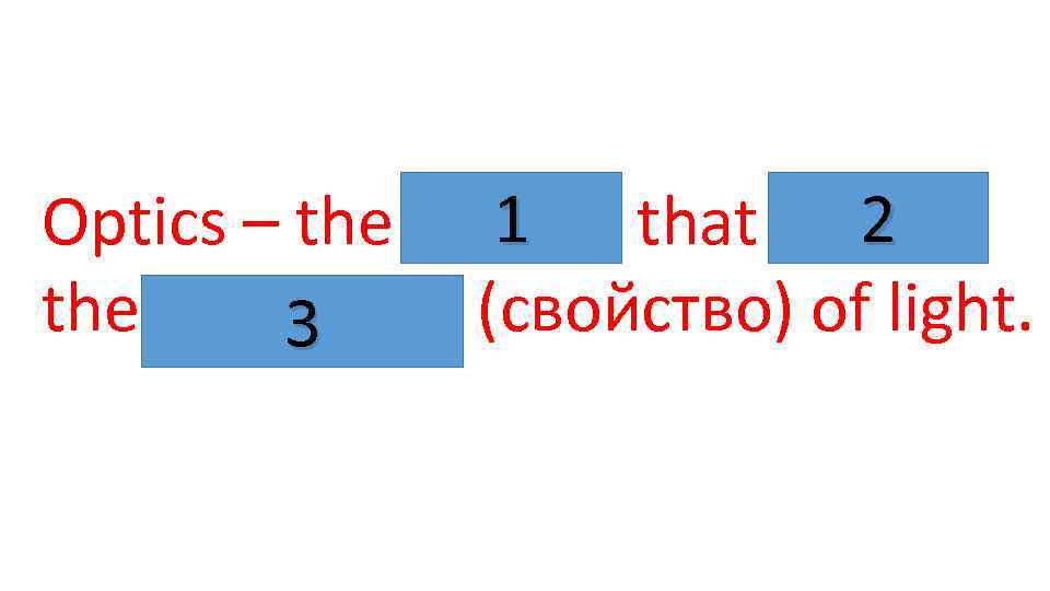 2 1 Optics – the Physics that studies the properties (свойство) of light. 3