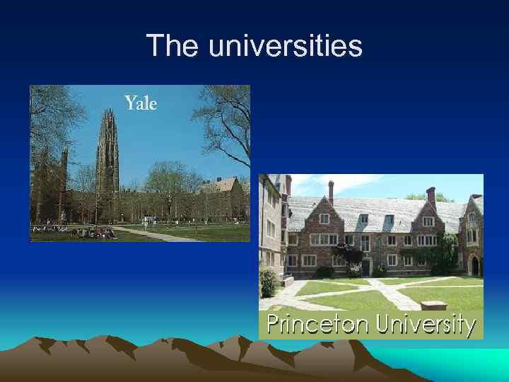 The universities • 