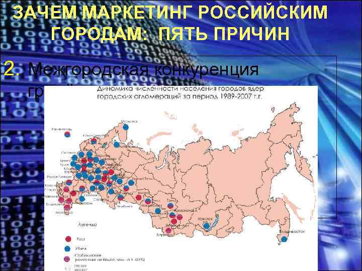 ЗАЧЕМ МАРКЕТИНГ РОССИЙСКИМ ГОРОДАМ: ПЯТЬ ПРИЧИН 2. Межгородская конкуренция грядёт 