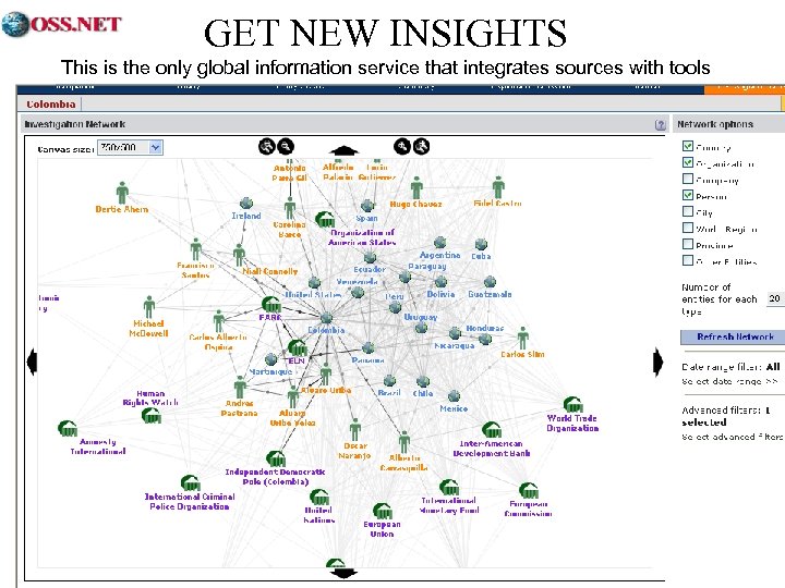 GET NEW INSIGHTS This is the only global information service that integrates sources with