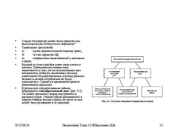  • • Откуда государство может взять средства для финансирования бюджетного дефицита? Существует три