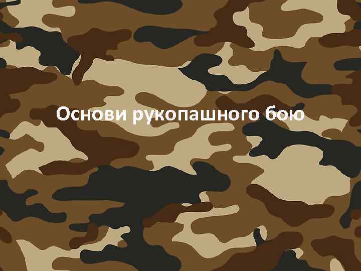 Основи рукопашного бою 