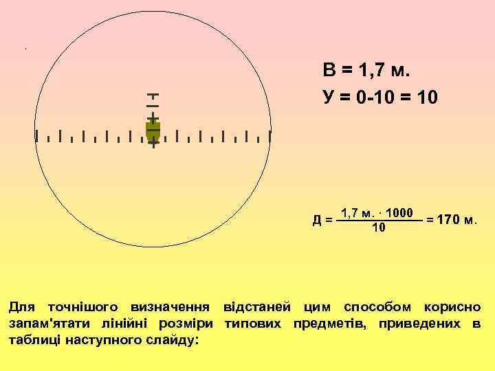 , В = 1, 7 м. У = 0 -10 = 10 1, 7
