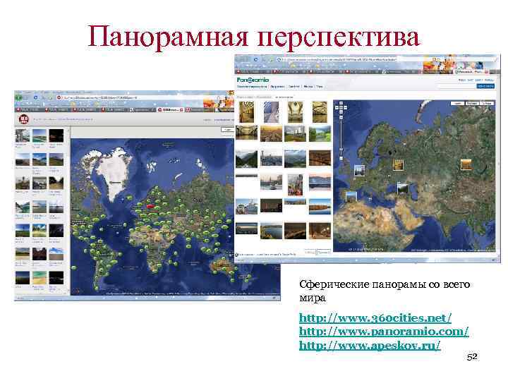 Панорамная перспектива Сферические панорамы со всего мира http: //www. 360 cities. net/ http: //www.