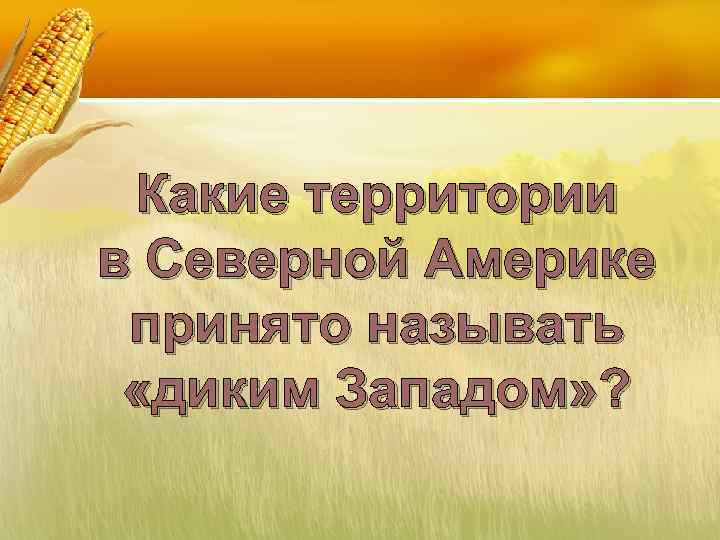 Какие территории в Северной Америке принято называть «диким Западом» ? 