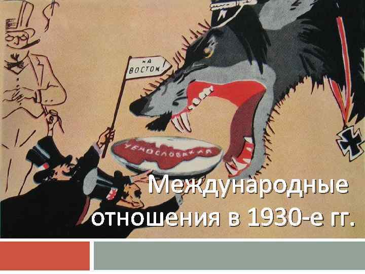 Международные отношения в 1930 -е гг. 