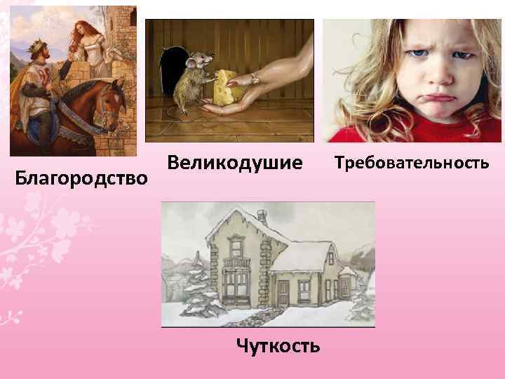 Благородство Великодушие Чуткость Требовательность 