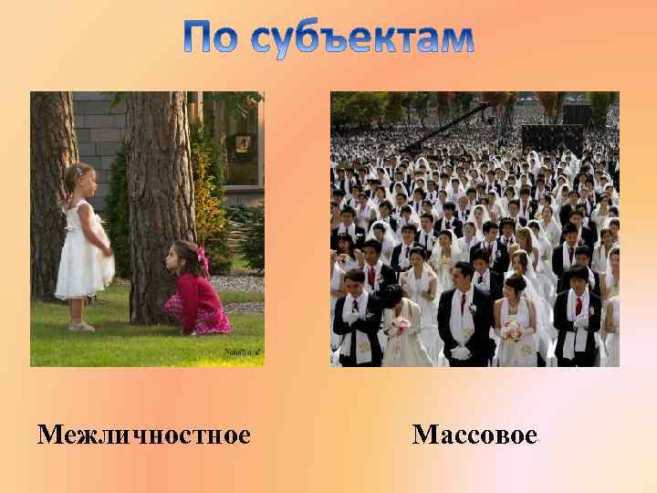 Межличностное Массовое 
