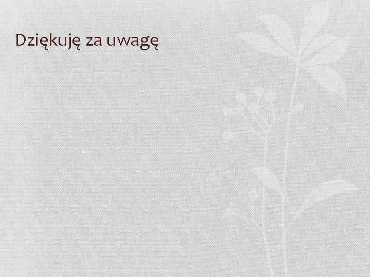 Dziękuję za uwagę 