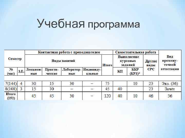 Учебная программа 