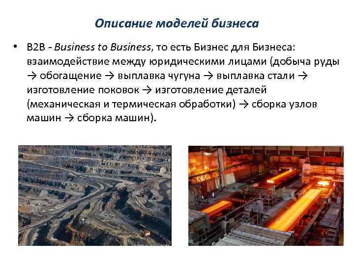 Описание моделей бизнеса • B 2 B - Business to Business, то есть Бизнес