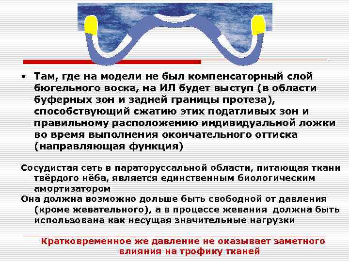  • Там, где на модели не был компенсаторный слой бюгельного воска, на ИЛ