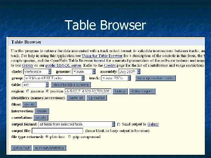 Table Browser 