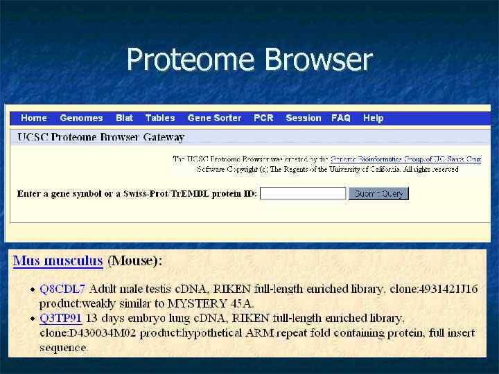 Proteome Browser 