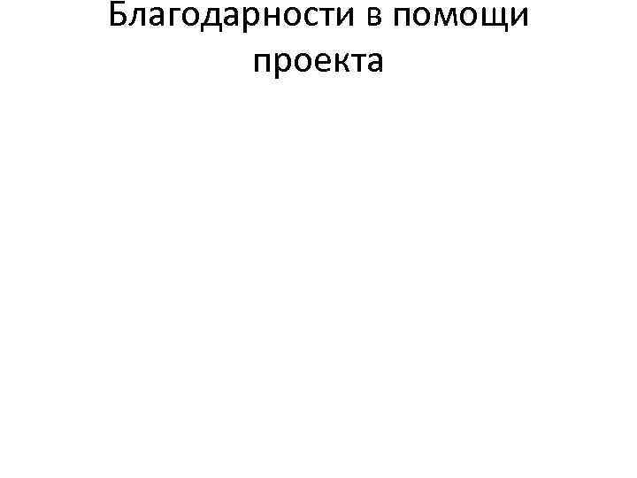 Благодарности в помощи проекта 
