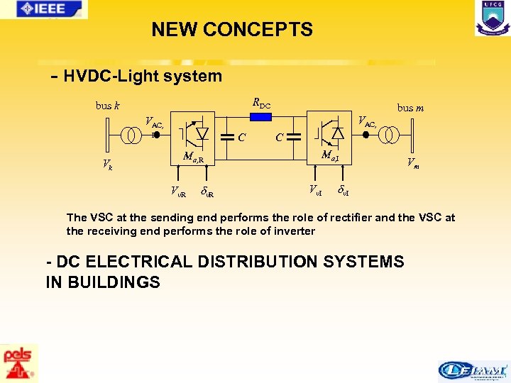 NEW CONCEPTS - HVDC-Light system RDC bus k bus m VAC, R Vk C