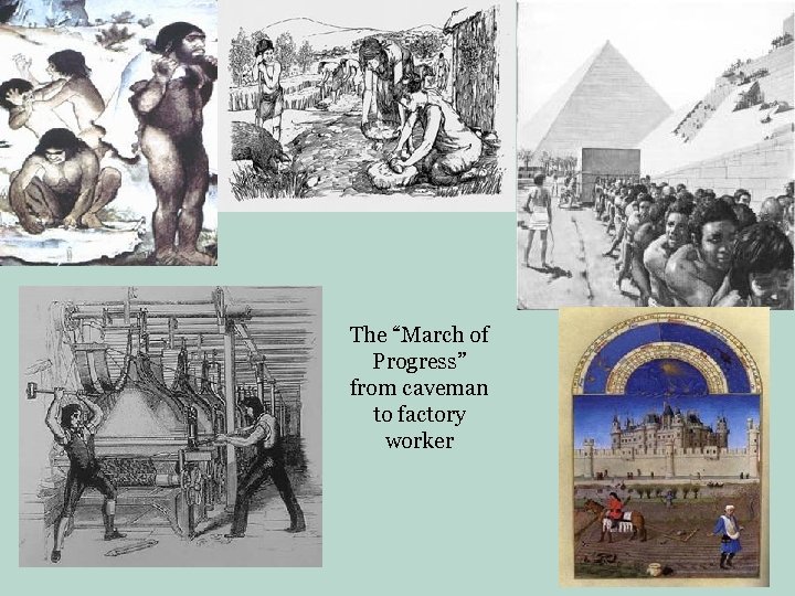 The “March of Progress” from caveman to factory worker 