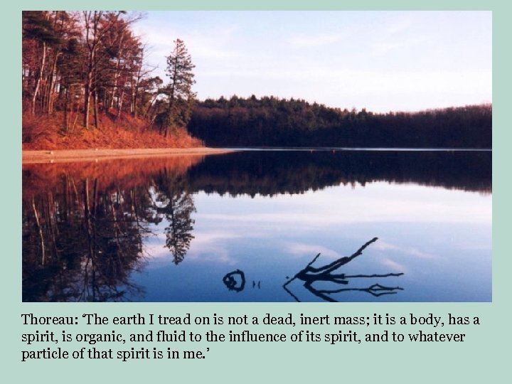 Thoreau: ‘The earth I tread on is not a dead, inert mass; it is