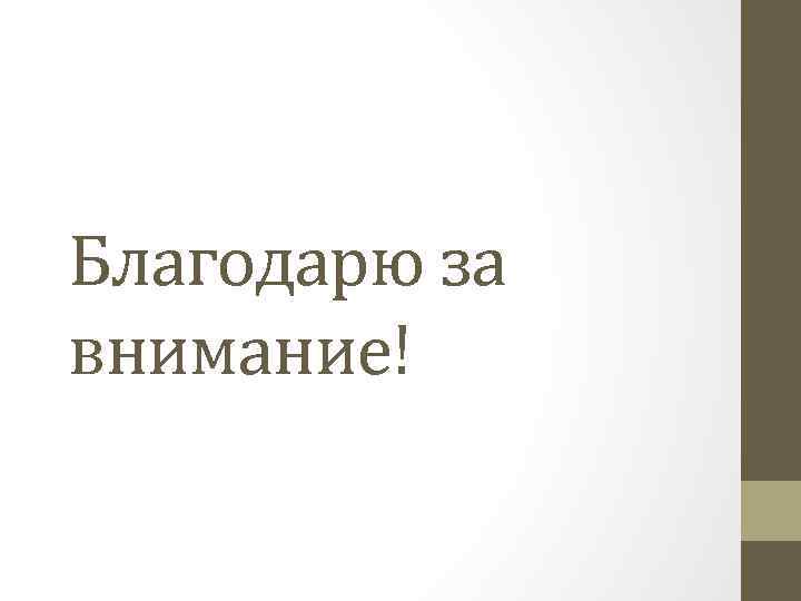 Благодарю за внимание! 
