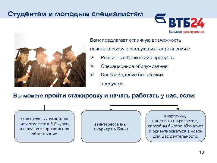 Направление банка. Преимущества банка ВТБ. Операционное сопровождение банка. Операционное обслуживание в банке. Преимущества для стажера.