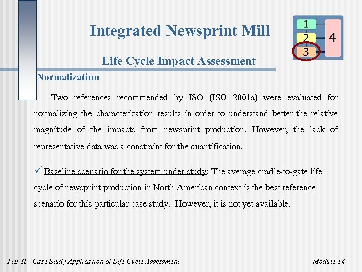 Integrated Newsprint Mill Life Cycle Impact Assessment Normalization Two references recommended by ISO (ISO