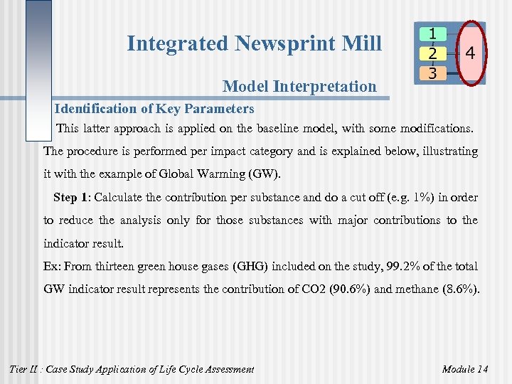 Integrated Newsprint Mill Model Interpretation Identification of Key Parameters This latter approach is applied