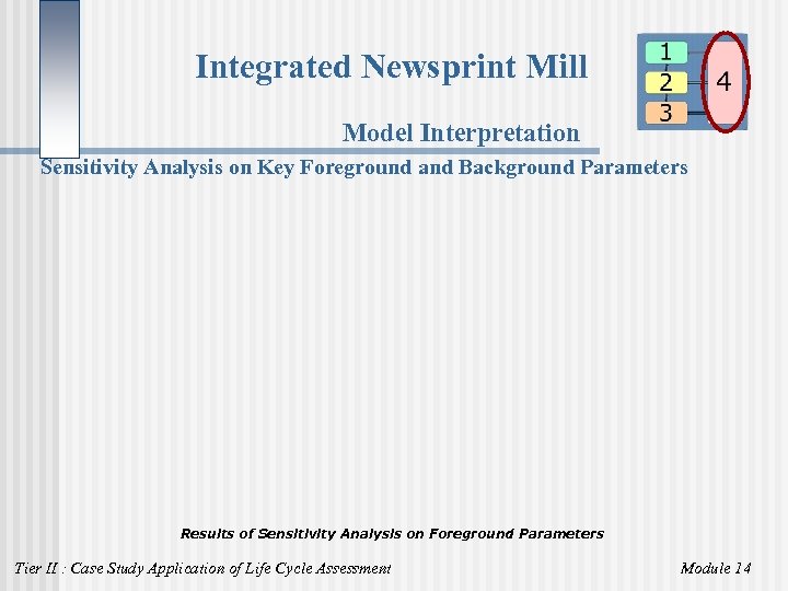 Integrated Newsprint Mill Model Interpretation Sensitivity Analysis on Key Foreground and Background Parameters Results