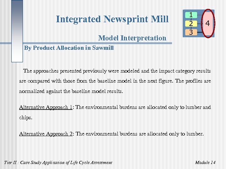Integrated Newsprint Mill Model Interpretation By Product Allocation in Sawmill The approaches presented previously