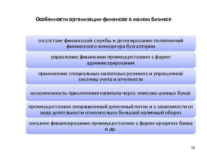 Особенности организации финансов в малом бизнесе отсутствие финансовой службы и делегирование полномочий финансового менеджера