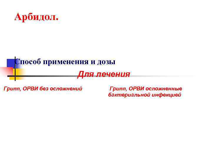 Арбидол. Форма выпуска: таблетки по 0, 05; 0, 1 г в упаковке по 10